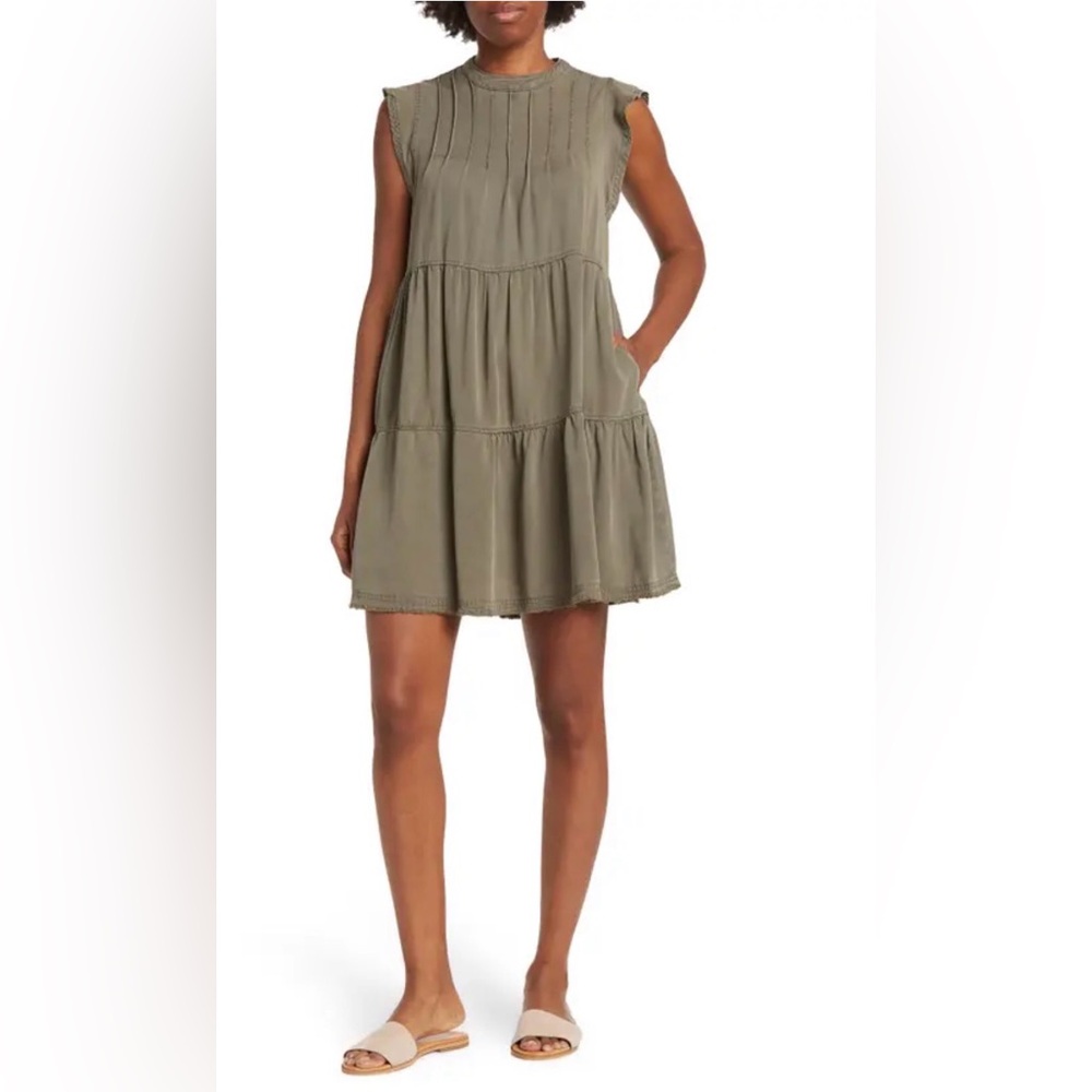 Velvet Heart Olive Green Tiered Flowy Dress